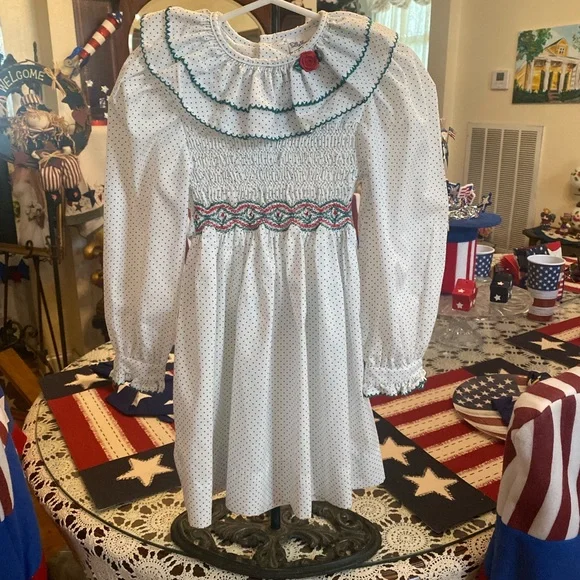 Vintage Polly Flinders Girls Smocked Dress size 4 - Picture 14 of 15